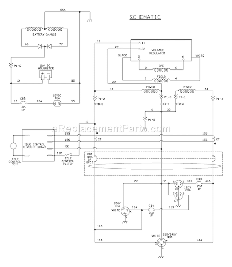 Page E Diagram and Parts List for 1933-1  Briggs and Stratton Generator